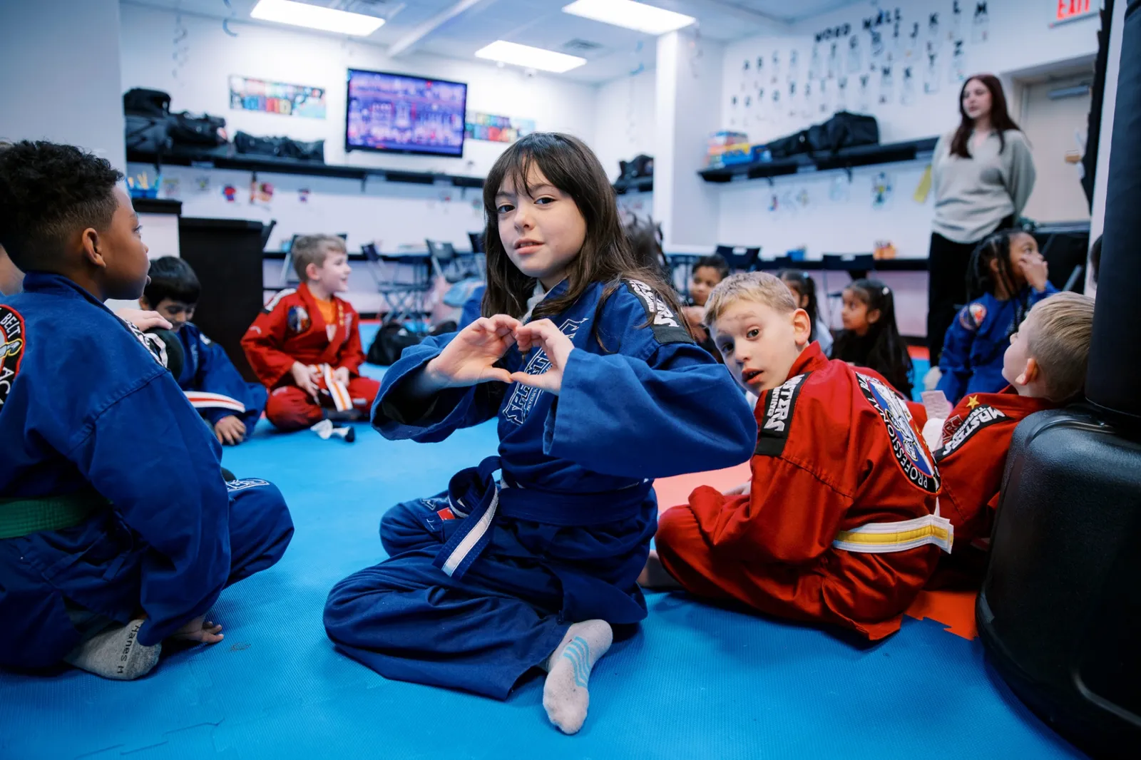 Campers gathered for an activity at Pro Black Belt Academy summer camp